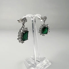Cercei lungi zirconia cu prindere fluture din argint 925 - vedere 1