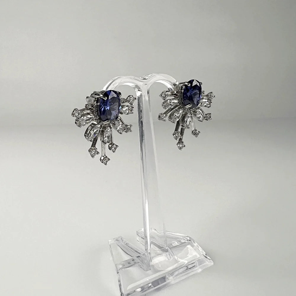 Cercei lungi zirconia cu prindere fluture din argint 925 - vedere 1