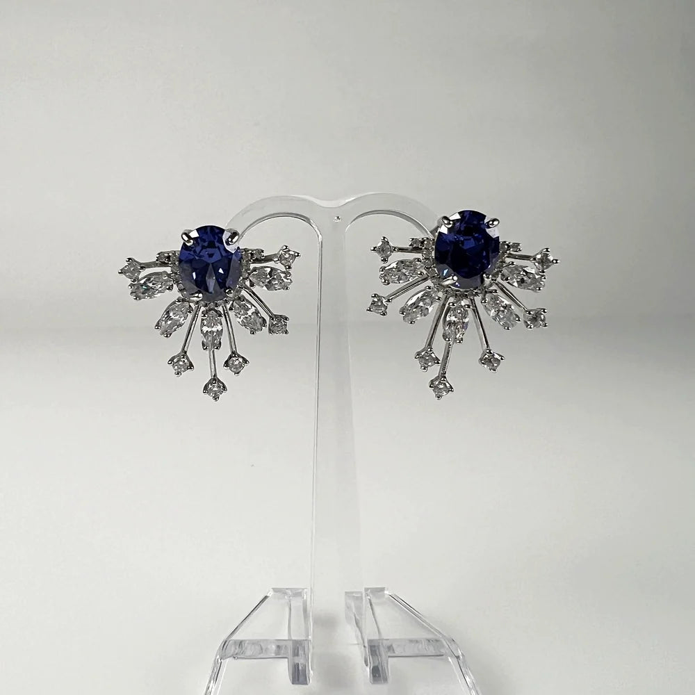Cercei lungi zirconia cu prindere fluture din argint 925 - vedere 2