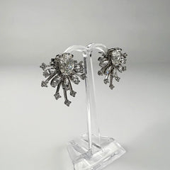 Cercei lungi zirconia cu prindere fluture din argint 925 - vedere 1