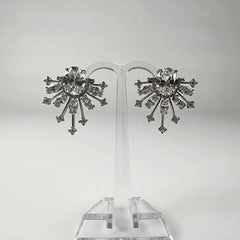 Cercei lungi zirconia cu prindere fluture din argint 925 - vedere 2