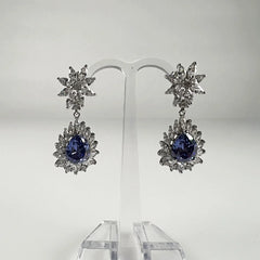 Cercei lungi zirconia cu prindere fluture din argint 925 - vedere 2