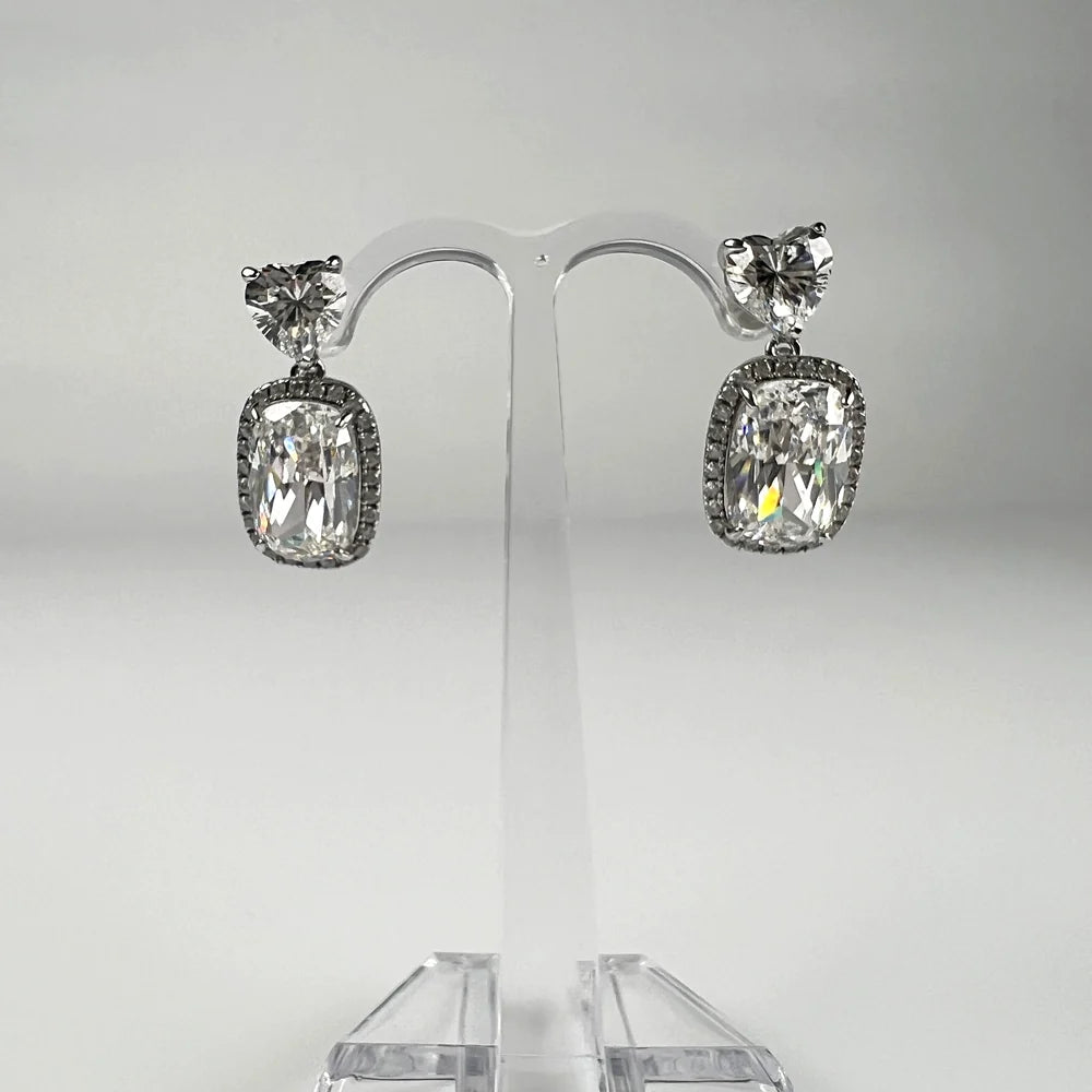 Cercei lungi zirconia cu prindere fluture din argint 925 - vedere 2
