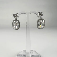 Cercei lungi zirconia cu prindere fluture din argint 925 - vedere 2