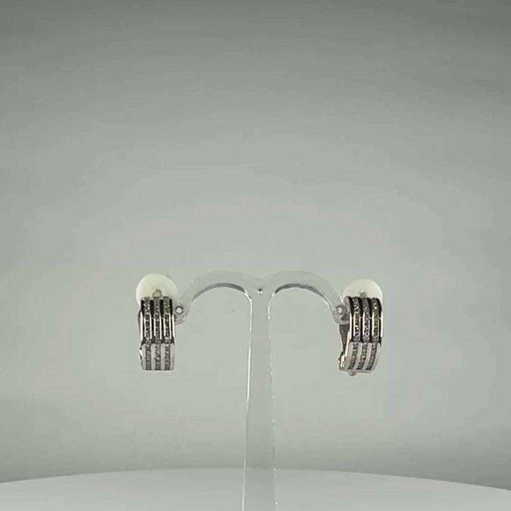 Cercei clips cu zirconia si argint 925, 14mm - video prezentare