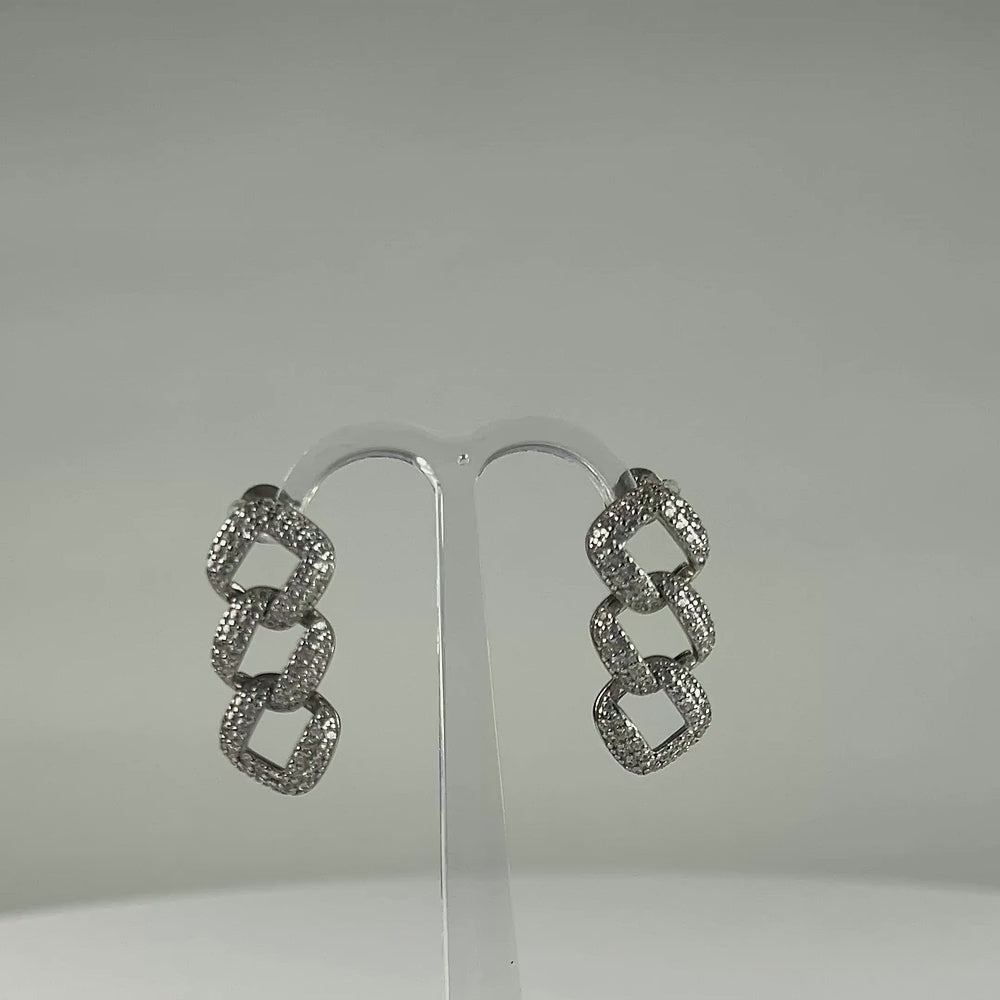 Cercei lungi zirconia cu fluture din argint 925, 23mm - video prezentare