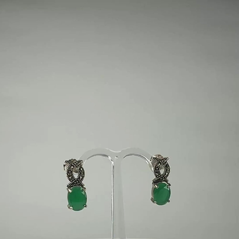 Cercei marcasite cu surub si fluture din argint 925 - video prezentare