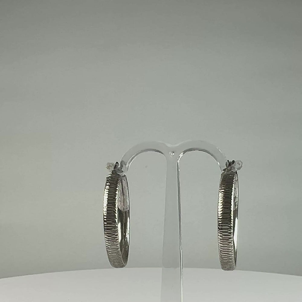 Cercei creole argint 925 continui 29mm - bijuterie eleganta - video prezentare