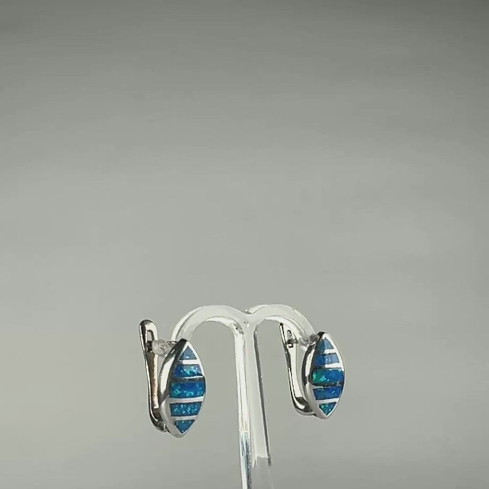 Cercei drop opal leverback din argint 925, 15 mm - video prezentare