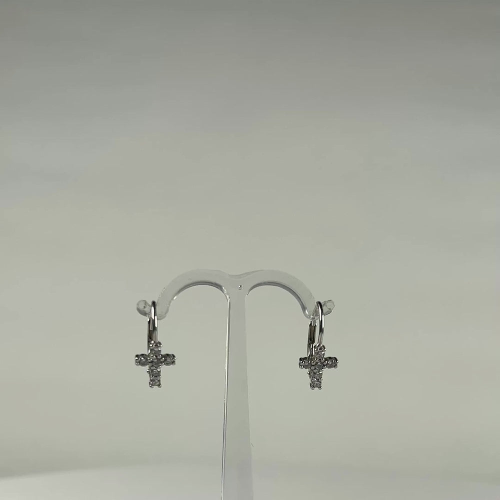 Cercei drop zirconia leverback din argint 925 10mm - video prezentare