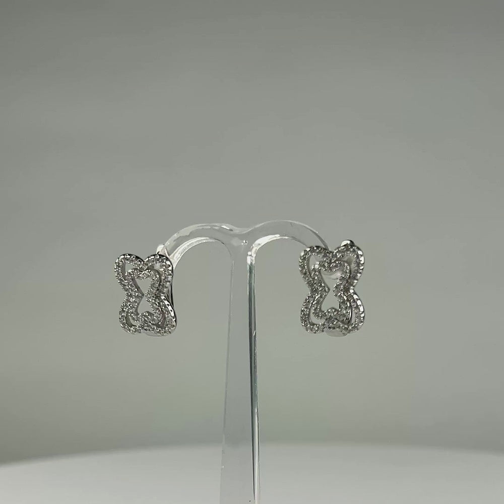 Cercei drop zirconia cu prindere leverback din argint 925 - video prezentare