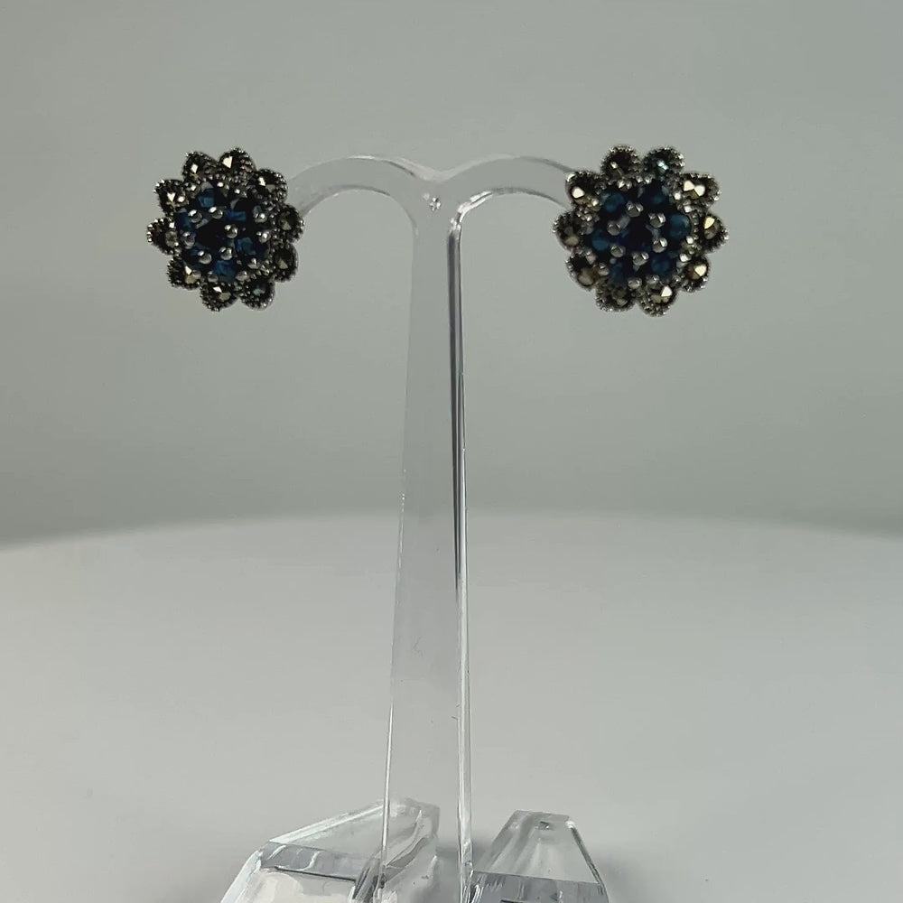 Cercei marcasite cu surub din argint 925 si prindere fluture - video prezentare