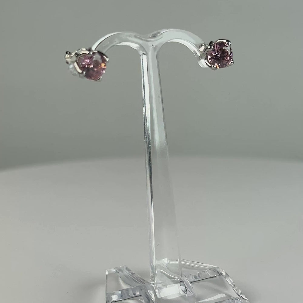Cercei zirconia cu surub argint 925 fluture 6mm - video prezentare