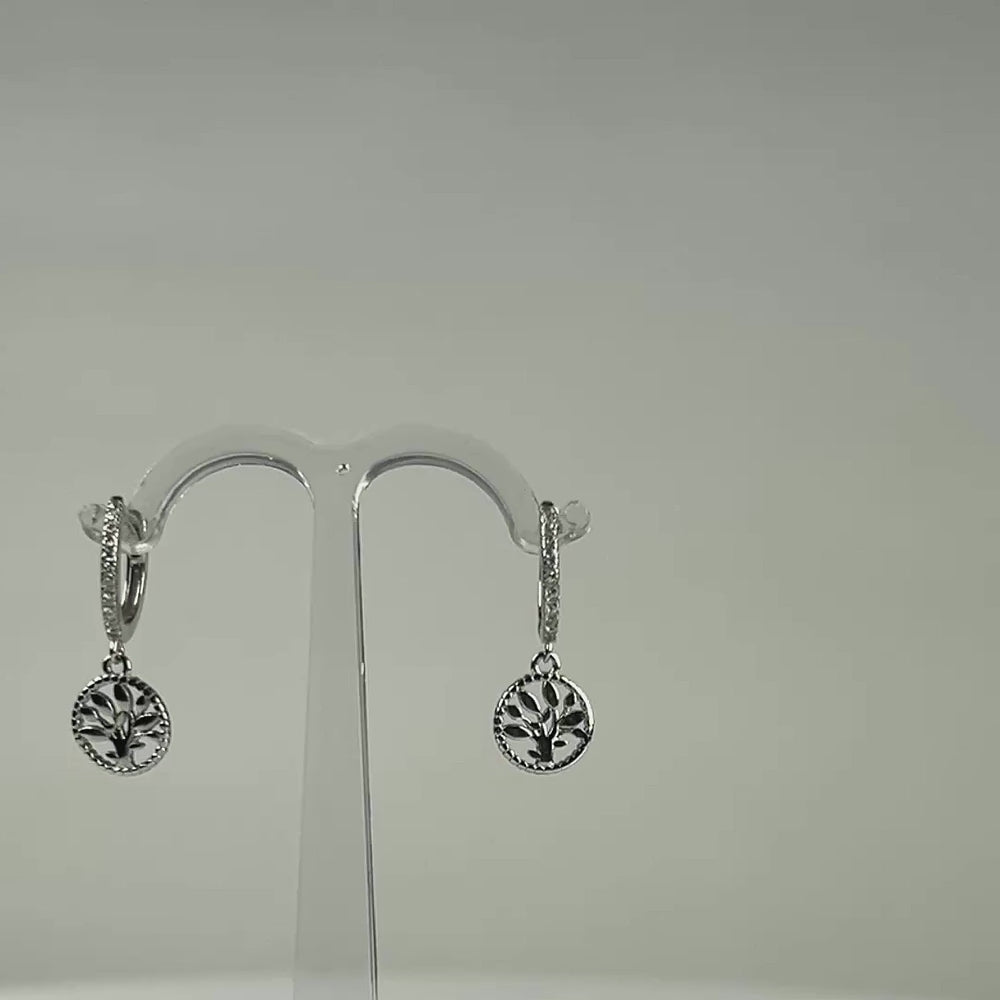 Cercei drop zirconia leverback din argint 925 - 14mm - video prezentare