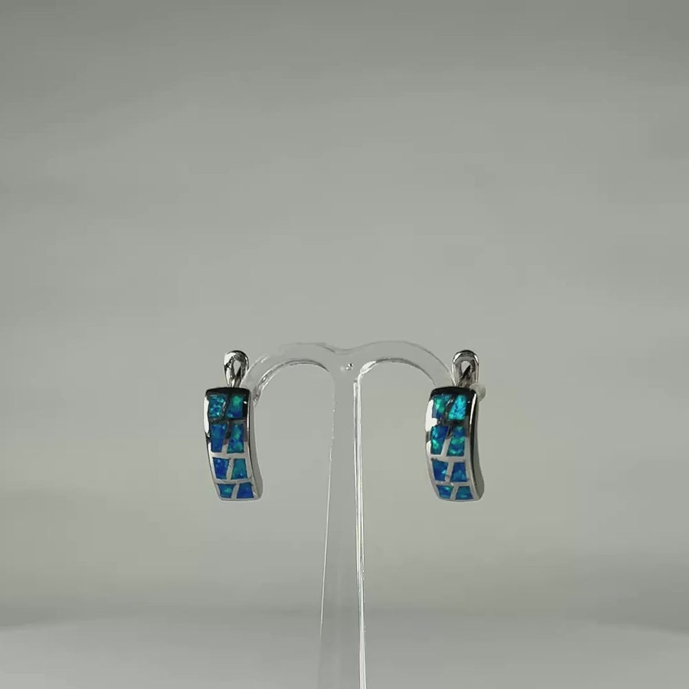 Cercei drop opal leverback din argint 925, 20 mm - video prezentare