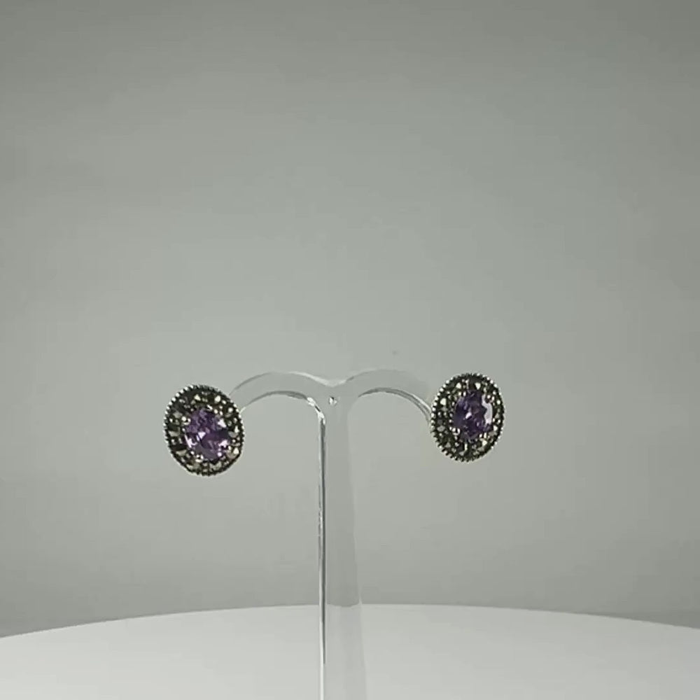 Cercei marcasite cu surub si fluture din argint 925 - video prezentare