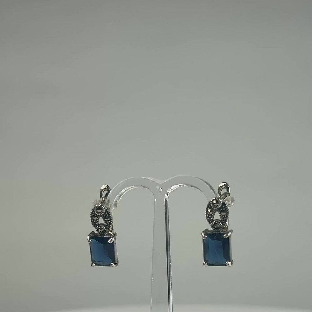Cercei drop zirconia cu prindere leverback din argint 925 - video prezentare