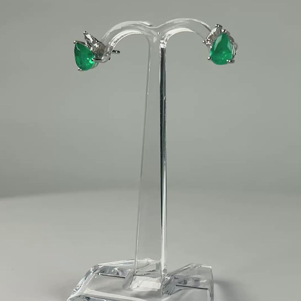 Cercei paraiba cu surub si fluture din argint 925 10mm - video prezentare