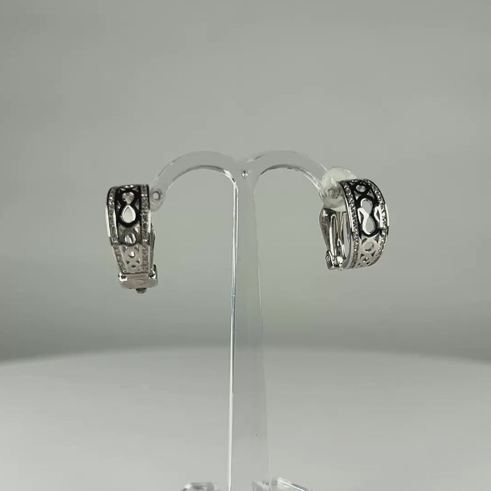Cercei clips zirconia din argint 925, 16 mm - video prezentare