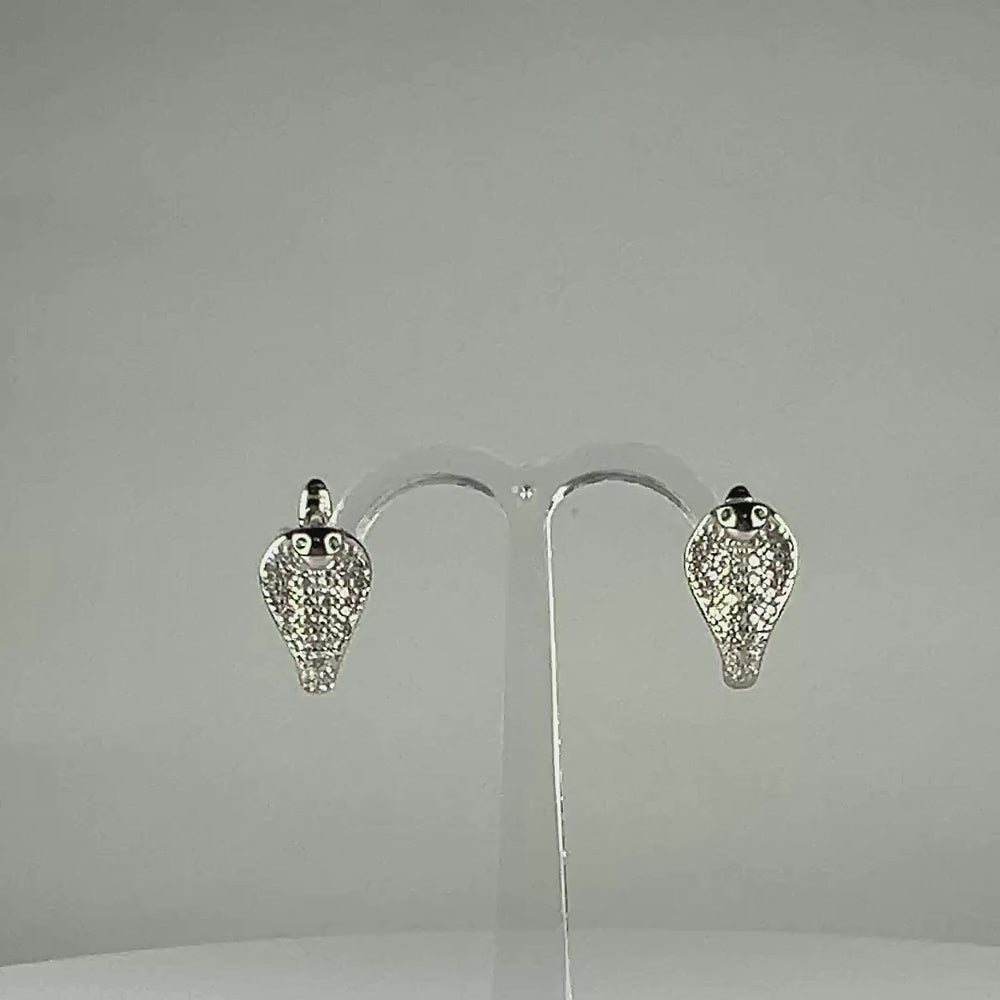 Cercei creole zirconia lever-back din argint 925 - video prezentare