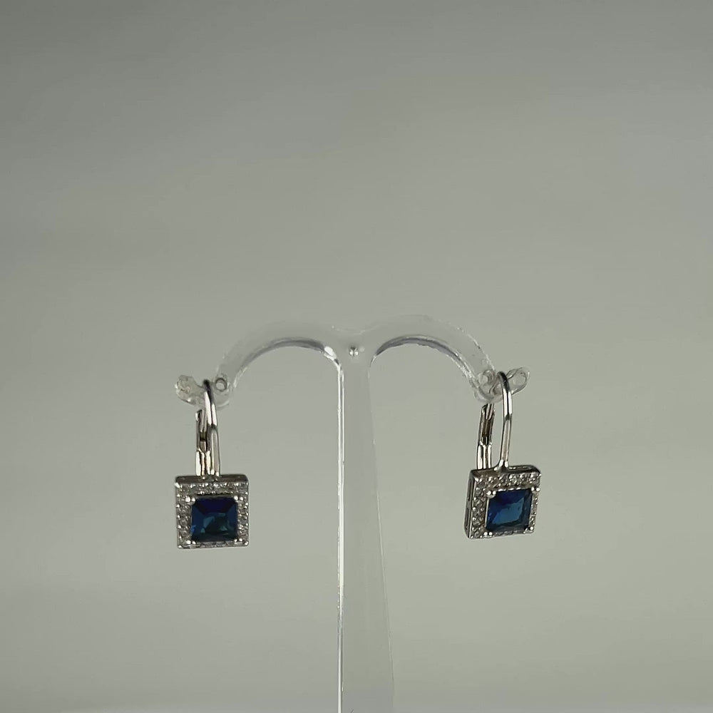 Cercei drop cu zirconia si prindere leverback din argint 925 - video prezentare