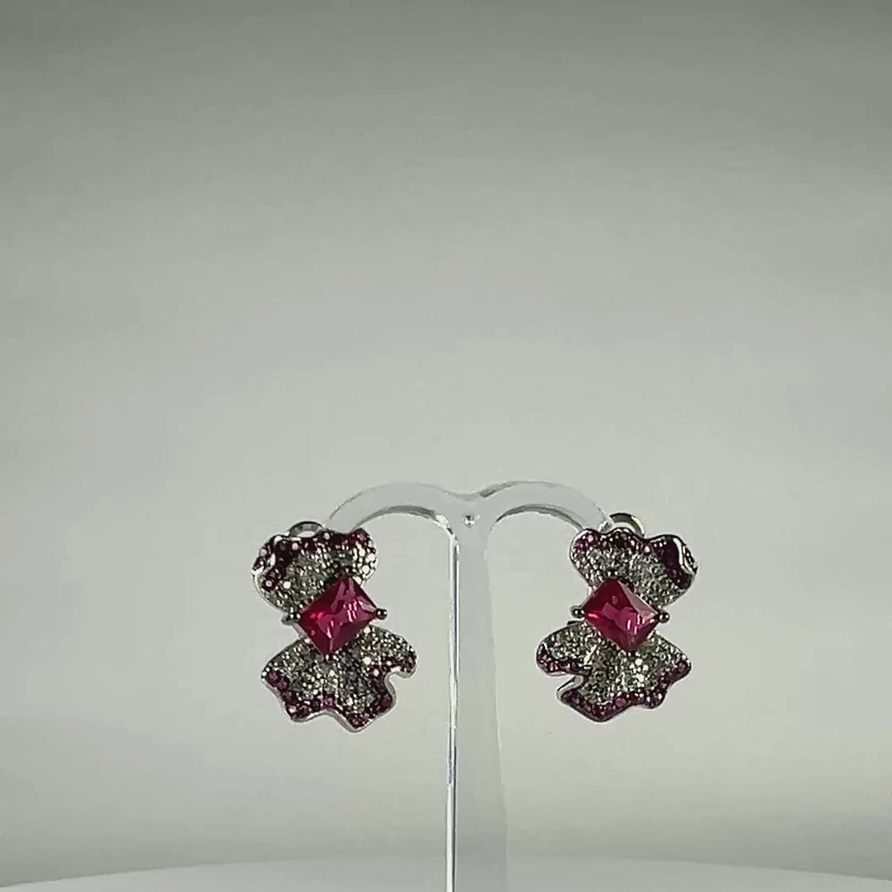 Cercei stud zirconia cu prindere omega din argint 925 - video prezentare