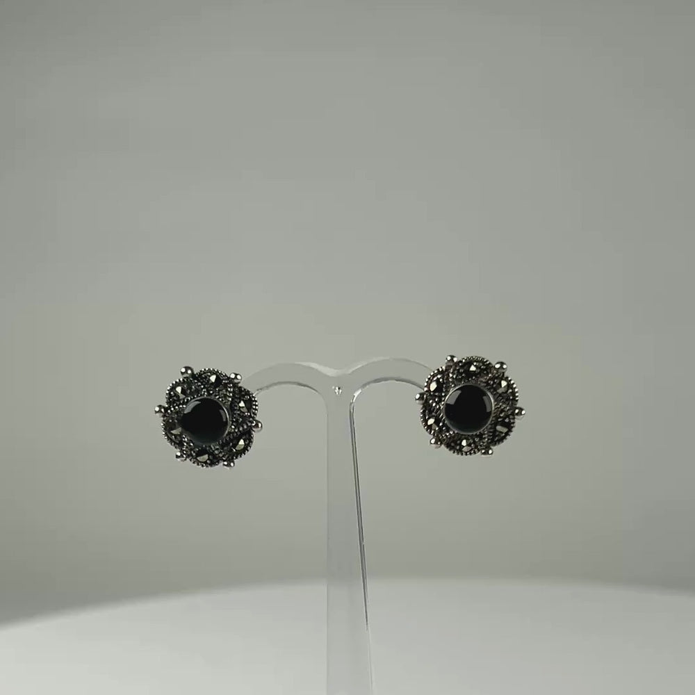 Cercei marcasite cu surub si fluture din argint 925 - video prezentare