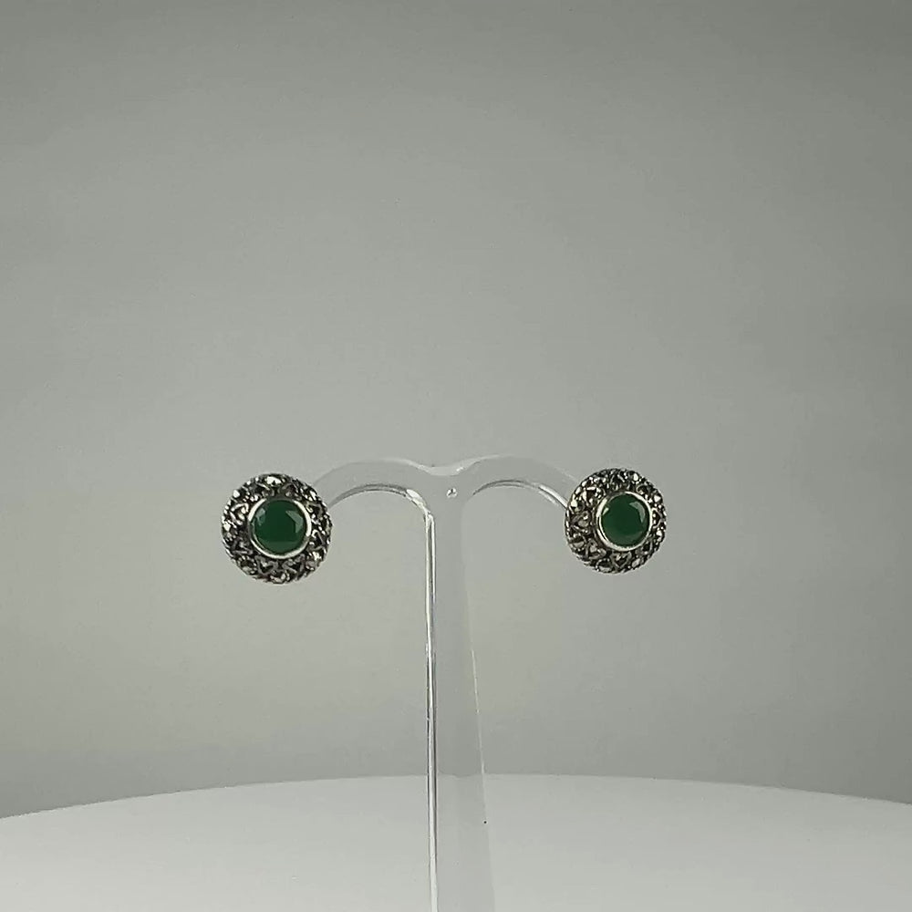 Cercei marcasite cu surub si fluture din argint 925 - video prezentare