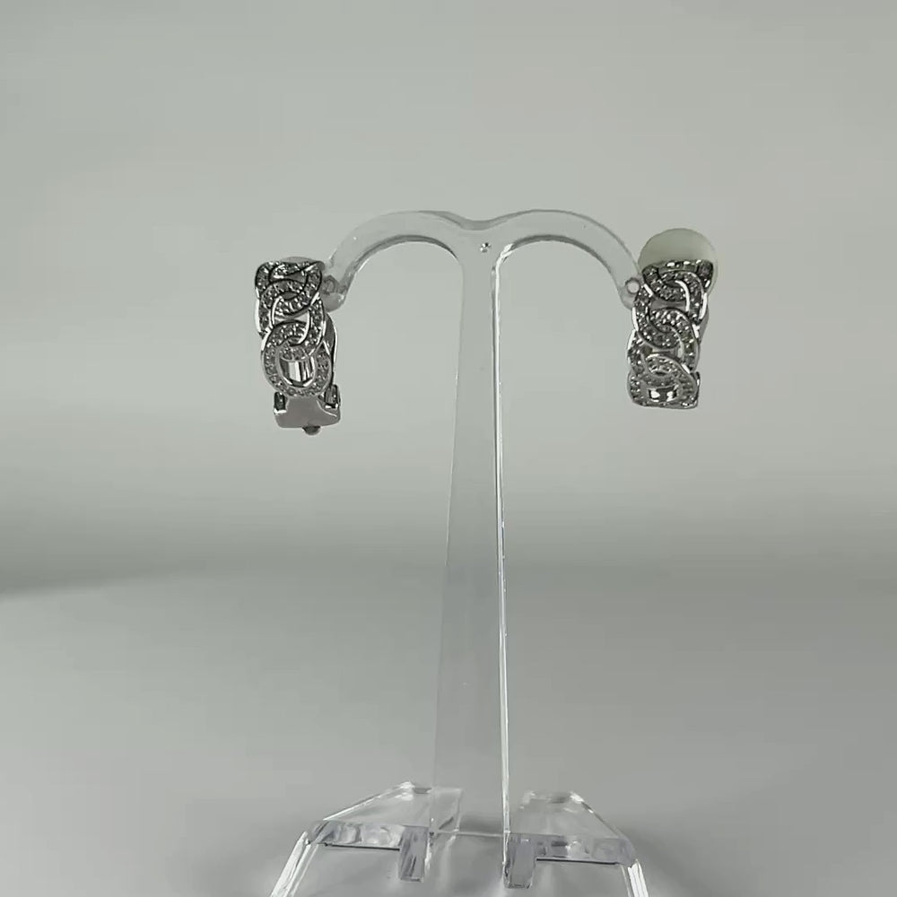 Cercei clips zirconia din argint 925 - 17mm - video prezentare