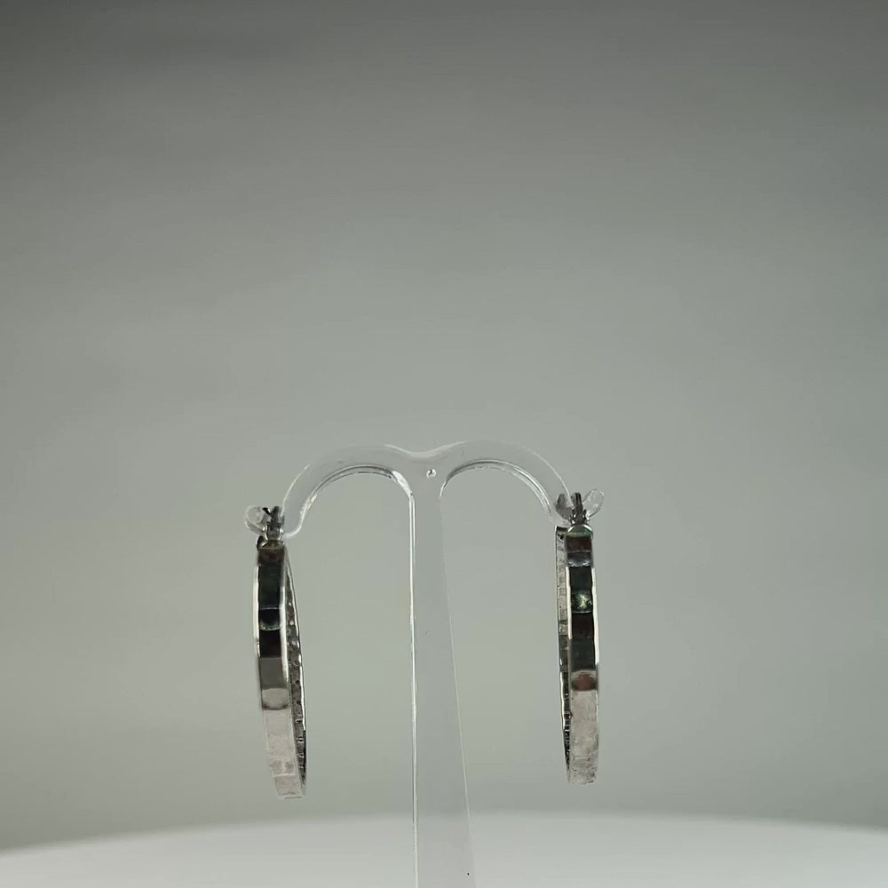 Cercei creole continui din argint 925, 24 mm - elegant si durabil - video prezentare